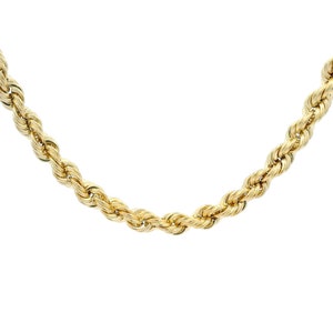 10k 3mm Hollow Rope Chain | Solid 10k Yellow Gold | 3mm Width | 20 inches Length | Classic Rope Chain