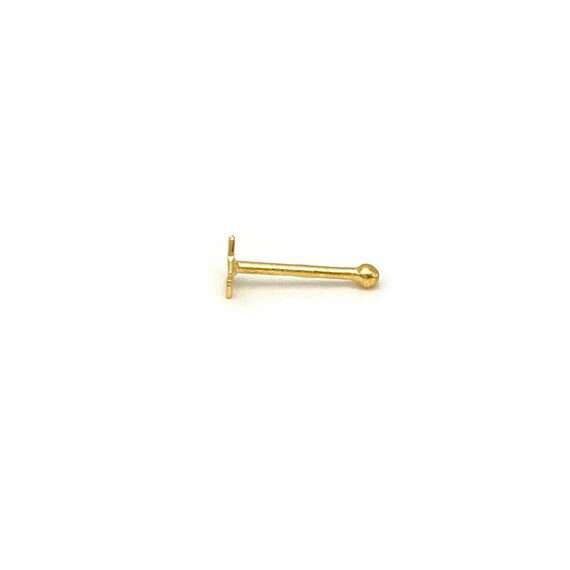 Buy 24G Solid 14k Gold Star Nose Bone Stud Real Gold Nose Rings