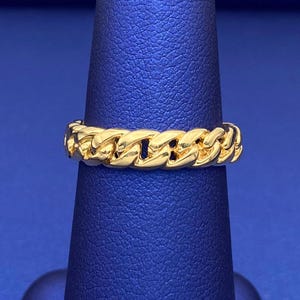 Solid 10k Gold Miami Cuban Link Ring 4.75mm | Size 6.5 & 9 | Handmade Solid Cuban Ring