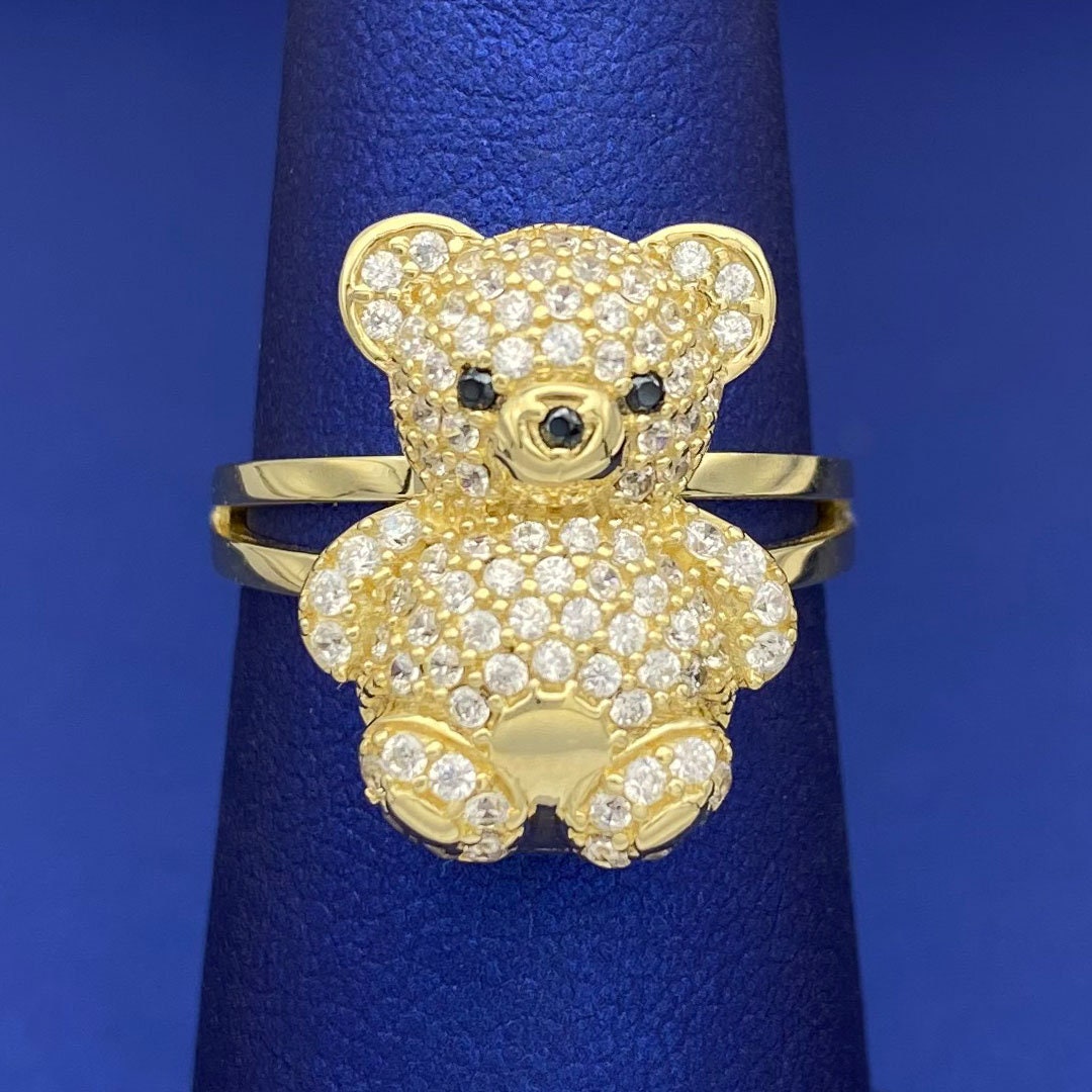 10K Yellow Gold】Teddy Bear Ring – Japan Jewelry Brand Q-pot. International  Online Shop