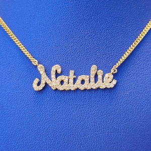 Personalized Diamond Script Name Pendant with Genuine Diamonds | 10k OR 14k Gold (chain sold separately)