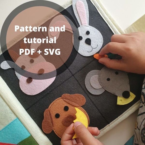 Quiet book pattern and tutorial pdf Free svg files for cricat Felt book pattern Felt toy animals pattern Busy book template Diy quiet book