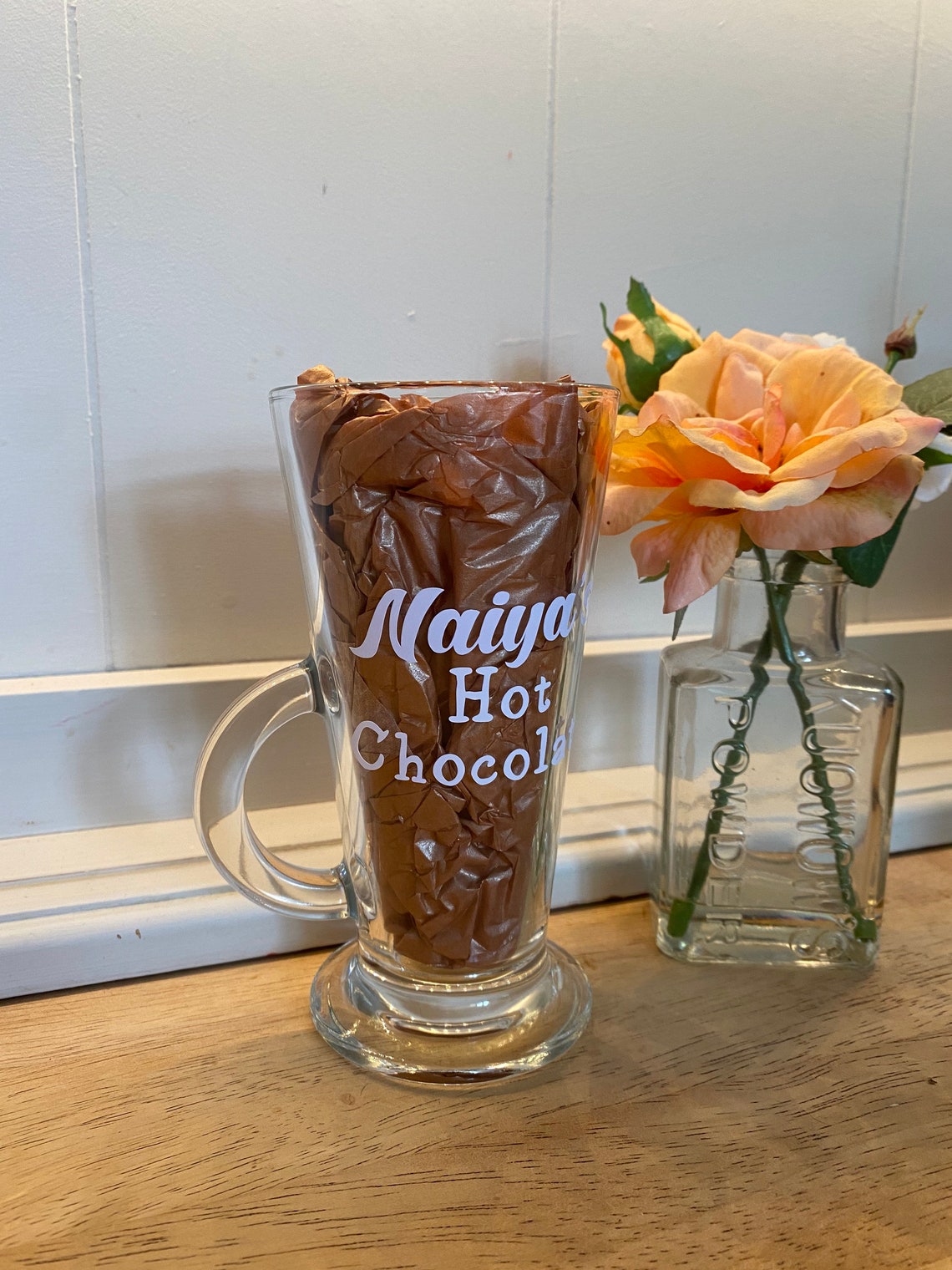 Hot Chocolate Glass Personalised Etsy