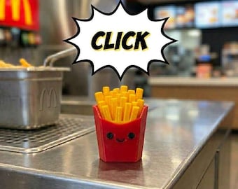 French Fry Fidget Clicker Sensory Toy Fast Food Gift - 3D Printed