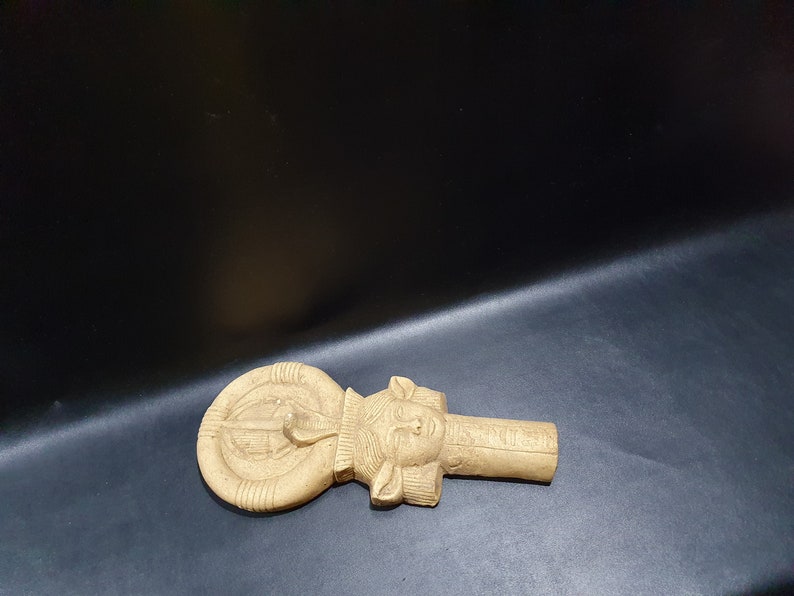 of HATHOR goddess of love Key of life fertility happiness Altar statue made from old lime stone-made in Egypt Marvelous Egyptian ANKH