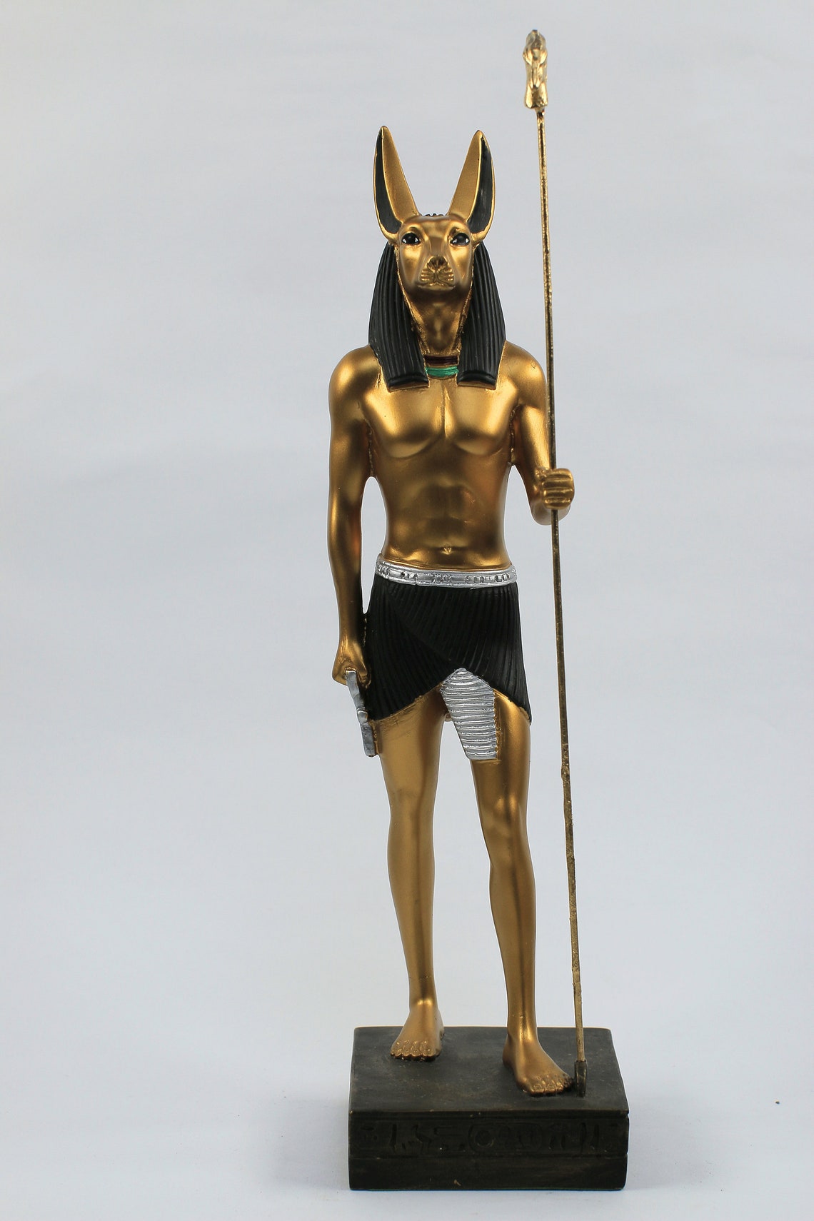 Royal Golden Statue Of Anubis Jackal God Of Afterlife Holding Etsy
