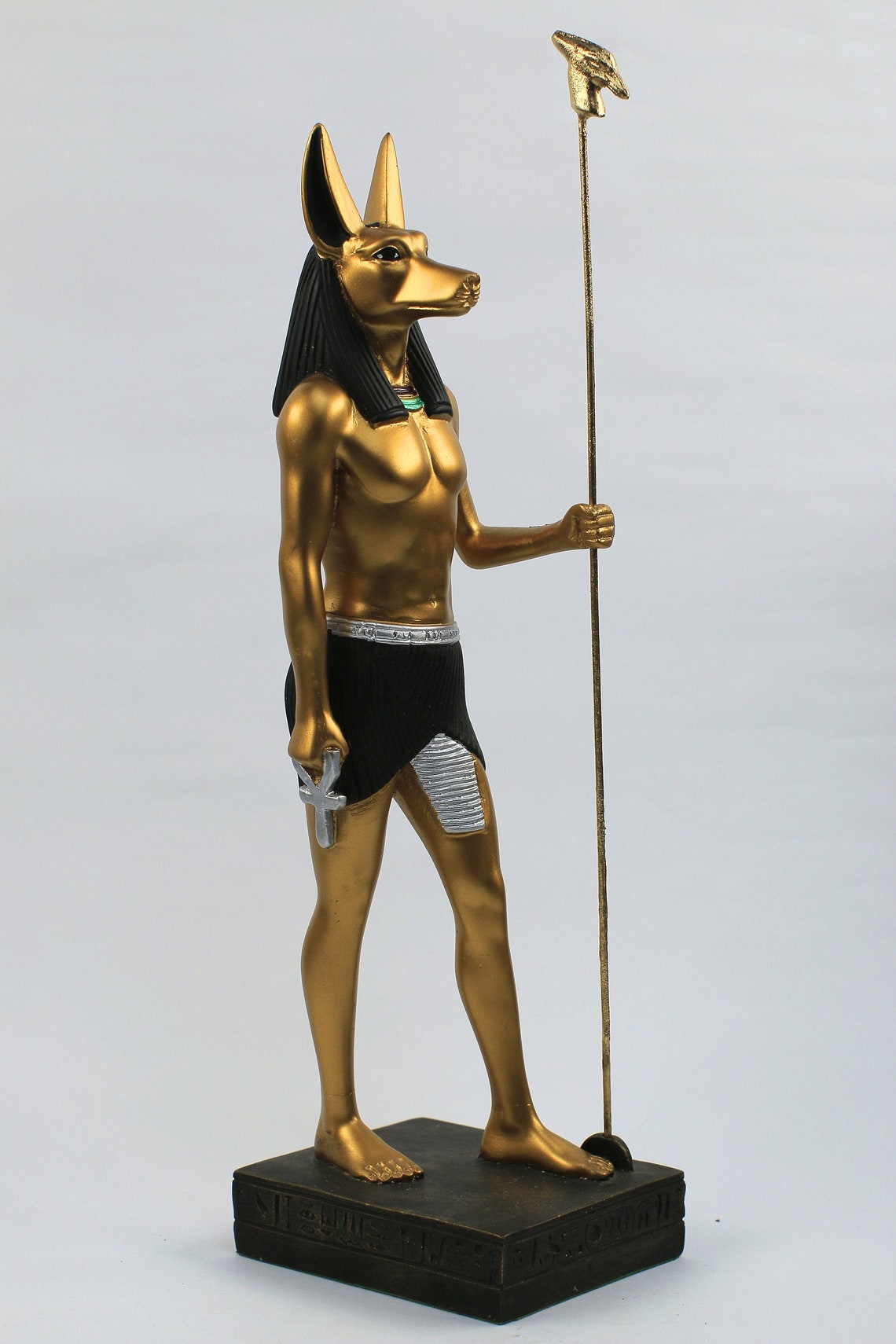 Royal Golden Statue Of Anubis Jackal God Of Afterlife Holding Etsy 