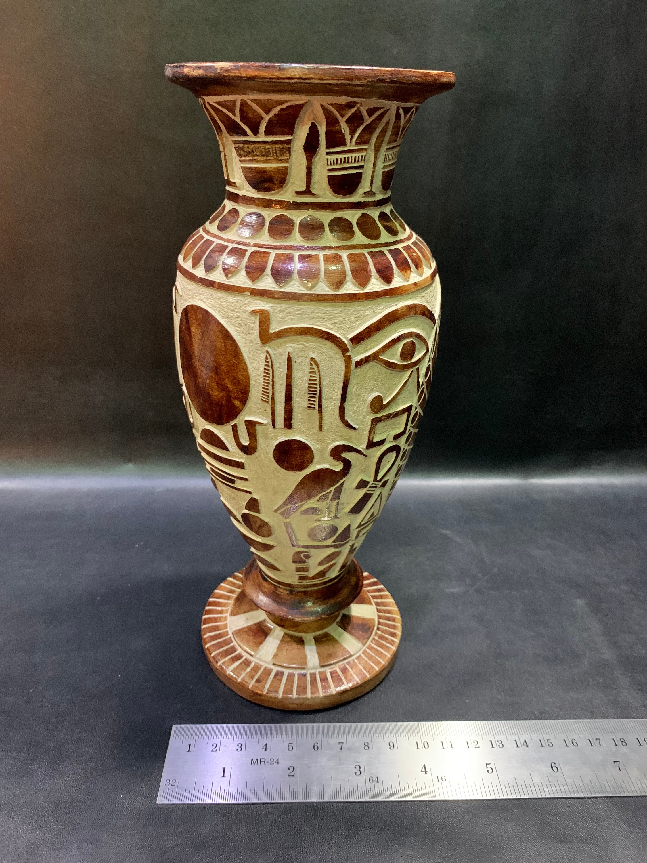 Ancient Egyptian Vase With Hand Carved Scarab symbol of | Etsy