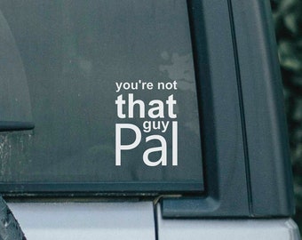 You're Not That Guy Pal Decal | Funny TikTok Sticker for back of your Car Truck SUV