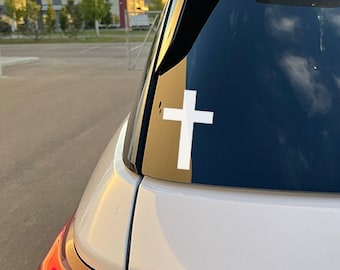 Christian Cross Decal Window Sticker | Sticker for Vehicle, Laptop, Binder, Window, Desk, and much more!