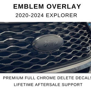 2020-2024 Explorer Emblem Overlay Full Set for Front and Rear Blue Oval Decals for Emblems 2021 2022 2023 image 1