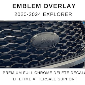 2020-2024 Explorer Emblem Overlay Full Set for Front and Rear Blue Oval Decals for Emblems 2021 2022 2023 image 1