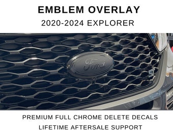 2020-2024 Explorer Emblem Overlay | Full Set for Front and Rear | Blue Oval Decals for Emblems 2021 2022 2023