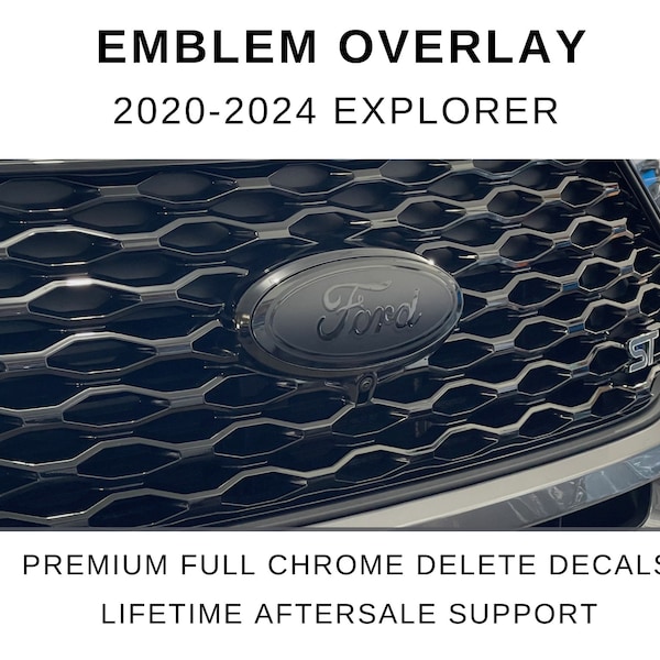 2020-2024 Explorer Emblem Overlay | Full Set for Front and Rear | Blue Oval Decals for Emblems 2021 2022 2023