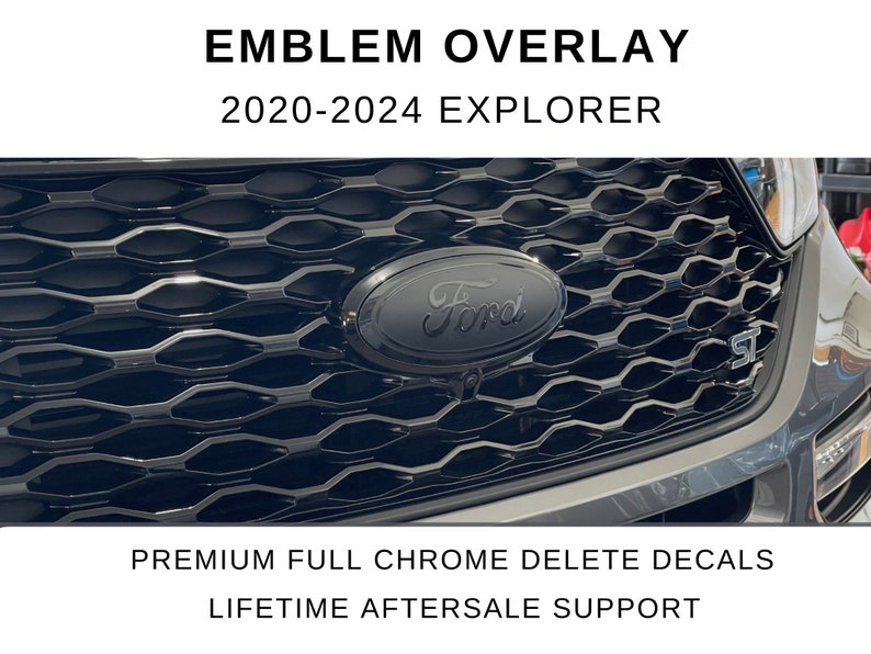 2020-2024 Explorer Emblem Overlay Full Set for Front and Rear Blue Oval Decals for Emblems 2021 2022 2023 image 1