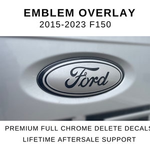 2015-2023 F150 Emblem Overlay | Full Set for Front and Rear | Blue Oval Decals for Emblems 2016 2017 2018 2019 2020 2021 2022 2023