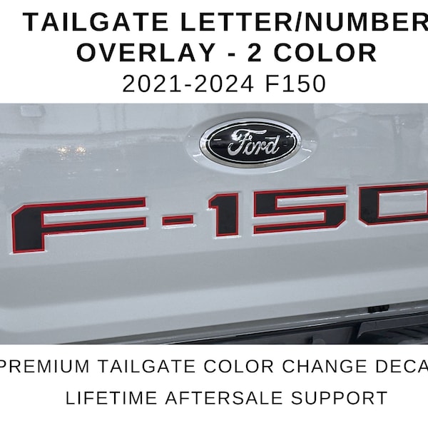 2021 - 2024 F150 Tailgate Letter / Number Overlay Insert Decals - 2 Color | Change the Color if the letters/numbers in your tailgate!