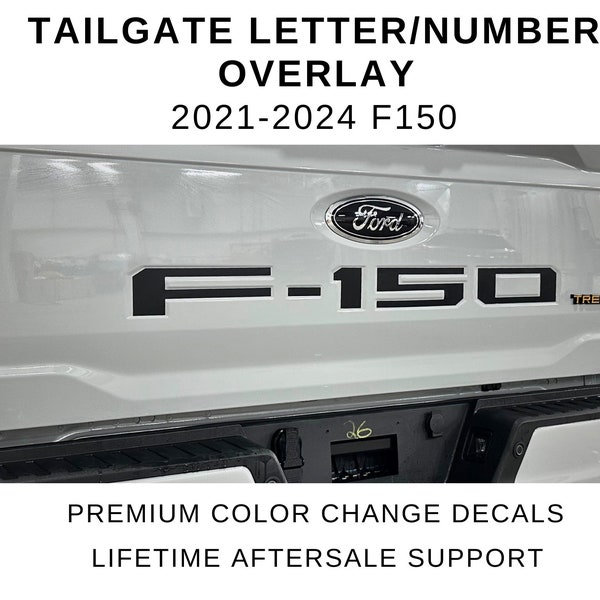 2021 - 2024 F150 Tailgate Emblem Lettering Overlay Insert Decals | Change the Color if the letters/numbers in your tailgate!