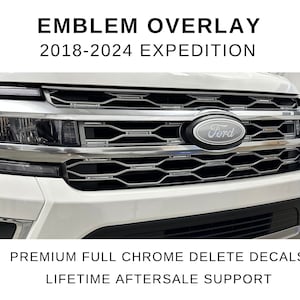 2018-2024 Expedition Emblem Overlay | Full Set for Front and Rear | Blue Oval Decals for Emblems 2019 2020 2021 2022 2023