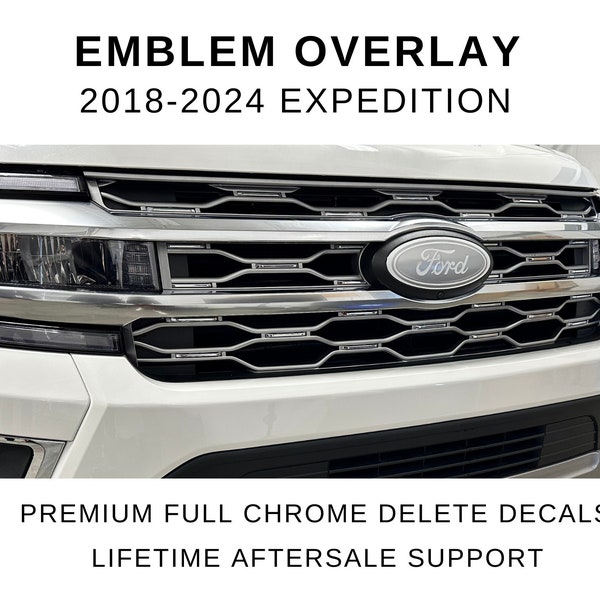 2018-2024 Expedition Emblem Overlay | Full Set for Front and Rear | Blue Oval Decals for Emblems 2019 2020 2021 2022 2023