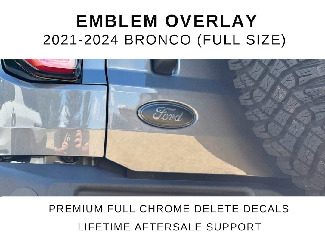 Bronco Rear Emblem in Gloss & Flat Black for 2021, 2022, 2023, 2024 
