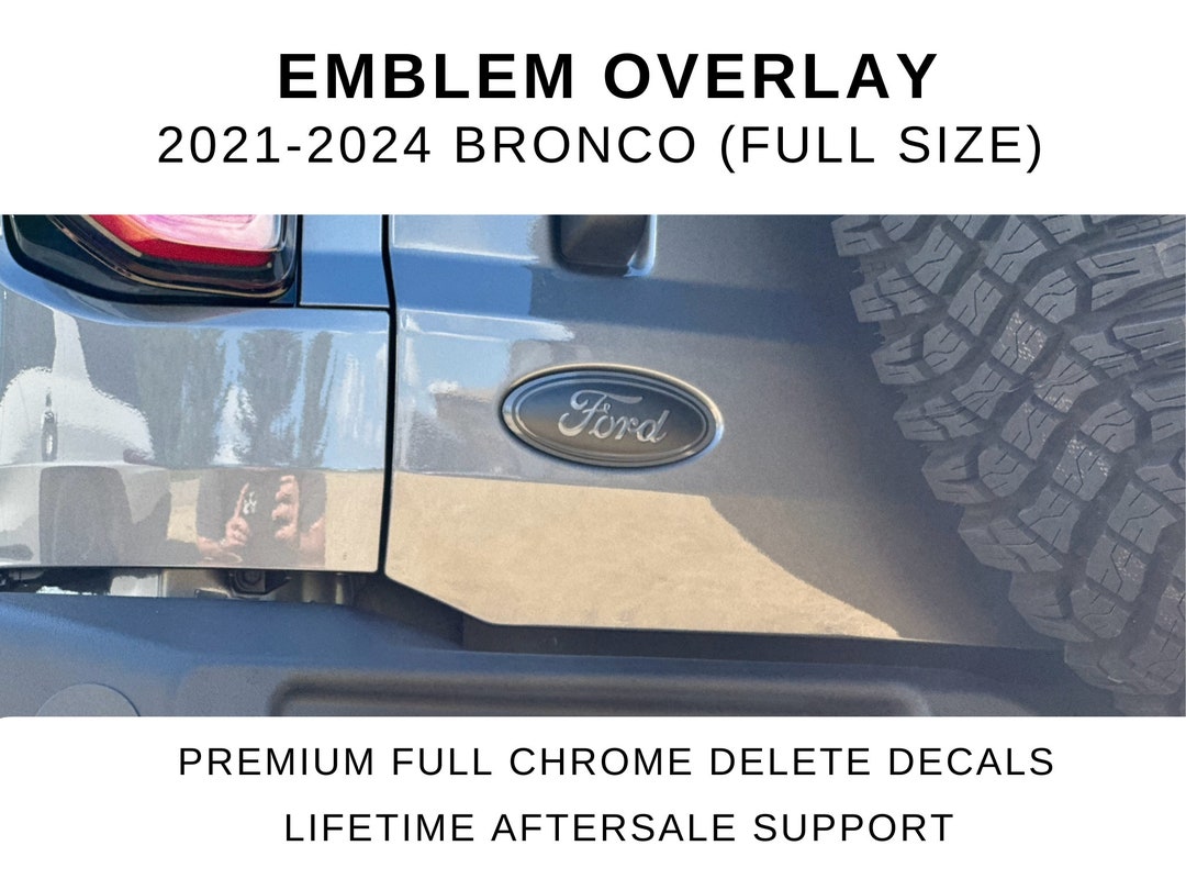 Bronco Rear Emblem in Gloss & Flat Black for 2021, 2022, 2023, 2024 