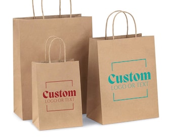 Sacs en papier de boutique avec logo personnalisé, Sac en papier kraft, Sacs à provisions avec poignée, Sac pour vêtements, Sac de boutique, Sac cadeau de fête