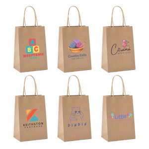 Custom Logo Boutique Paper Bags, Kraft Paper Bag, Shopping Bags with Handle, Clothes Merchandise Bag, Boutique Retail Bag, Party Gift Bag image 6