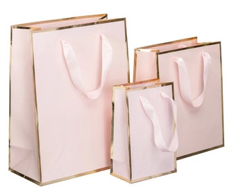 10 Pink & Gold Gift Bags, Black and Gold Queen West Gift Bags, Luxurious Bags, Gift Bags, Supportive and Comfortable Twill Handle