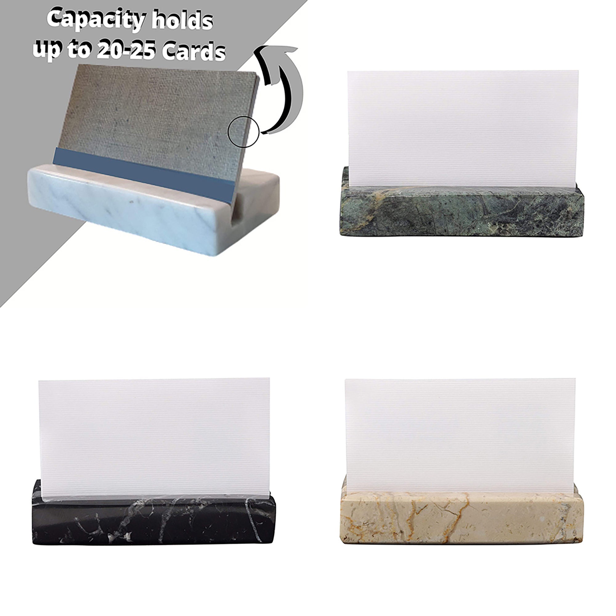 Natural Marble Business Card Holder for Desk Etsy