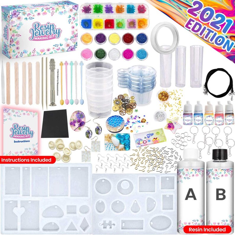 Epoxy Resin Starter Kit with Silicone Molds for DIY Craft Kit Etsy