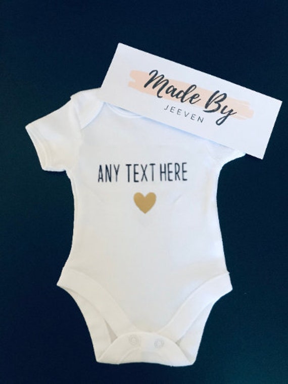 Any Text Baby Bodysuit Custom Bodysuit Any Text Personalised Etsy