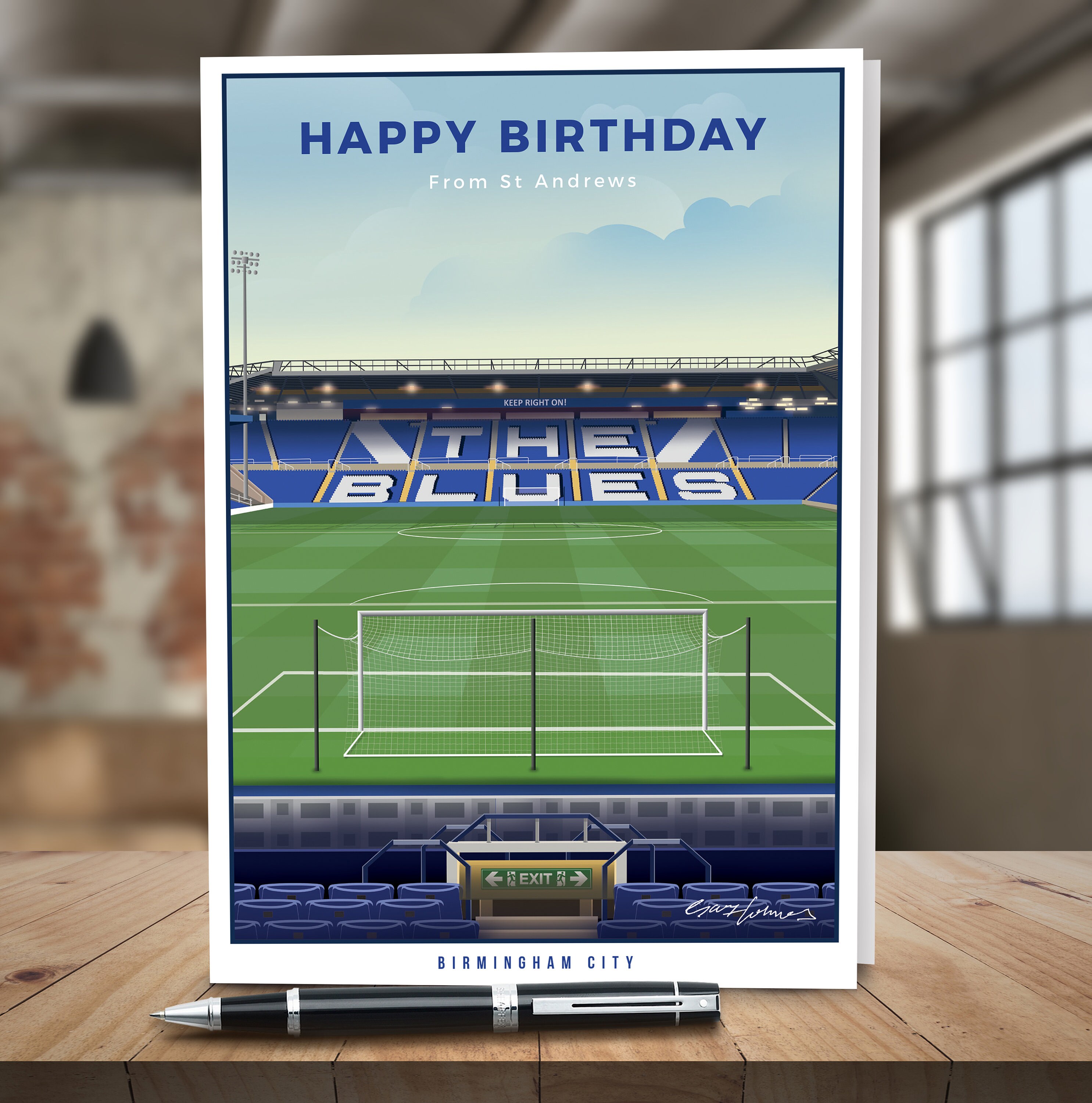 Birmingham City Greeting Card by Gary Holmes, Including Christmas and