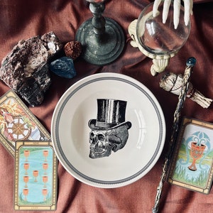 Skull Top Hat Bowl - Royal Stafford.  Limited edition.  Spookyville collection