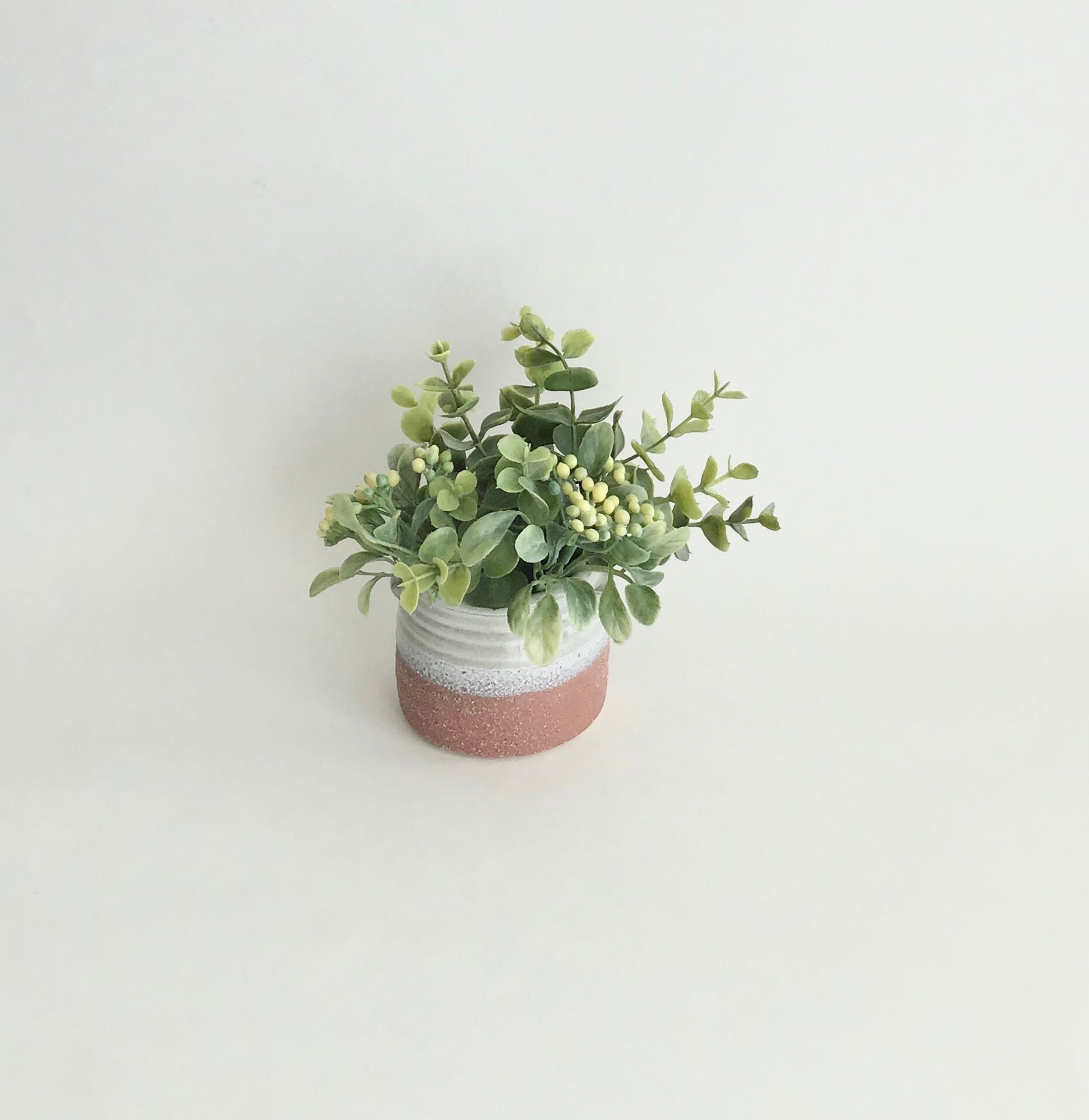Small Faux Plant in Ceramic Vase Etsy