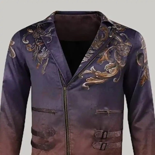 Chaqueta de cuero Luis Serra Resident Evil 4 hecha a mano