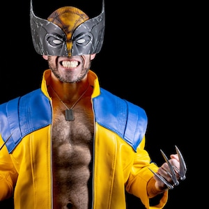 Rivals Wolverine Gelbe Lederjacke Inspiriert von dem Angriff der Sentinels Wolverine Jacke Cosplay