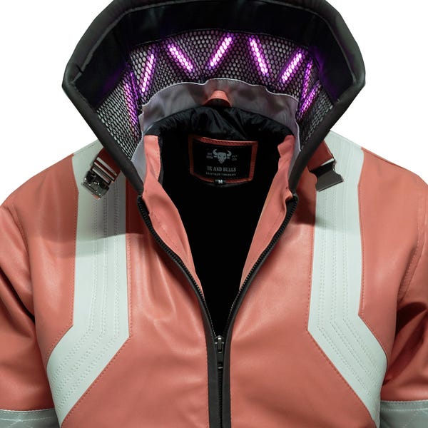 Personalizowana kurtka Cyberpunk – inspirowana Davidem Martinezem, cosplay LED, ręcznie robiona