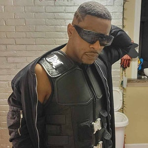 Chaleco de cuero cosplay hecho a mano Blade Wesley Snipes hecho a mano