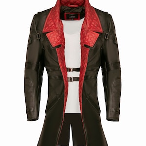 20-77 Phantom Liberty Solomon Reed Cosplay Costume Black Leather Coat,   Cosplay Idris Elba Inspired Handcrafted by Ox and Bulls