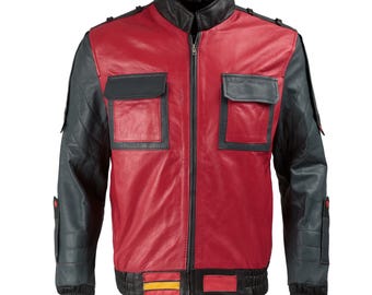 Handmade  Marty McFly 2 Leather jacket, BTTF Part ll Back to the future Michael J.Fox