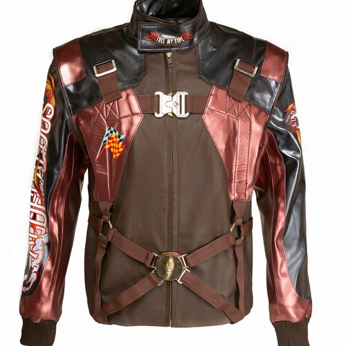 Handmade Cybernetic 2077 Jacket – Faux Leather Cosplay, Aldecaldo