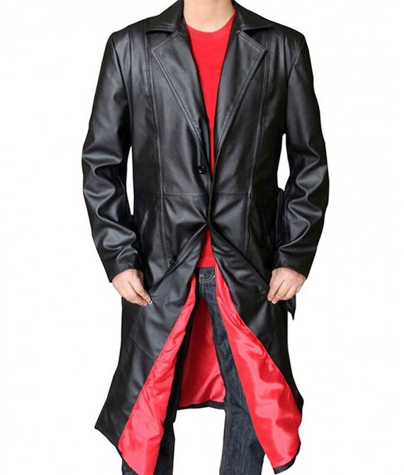 Blade leather top trench coat