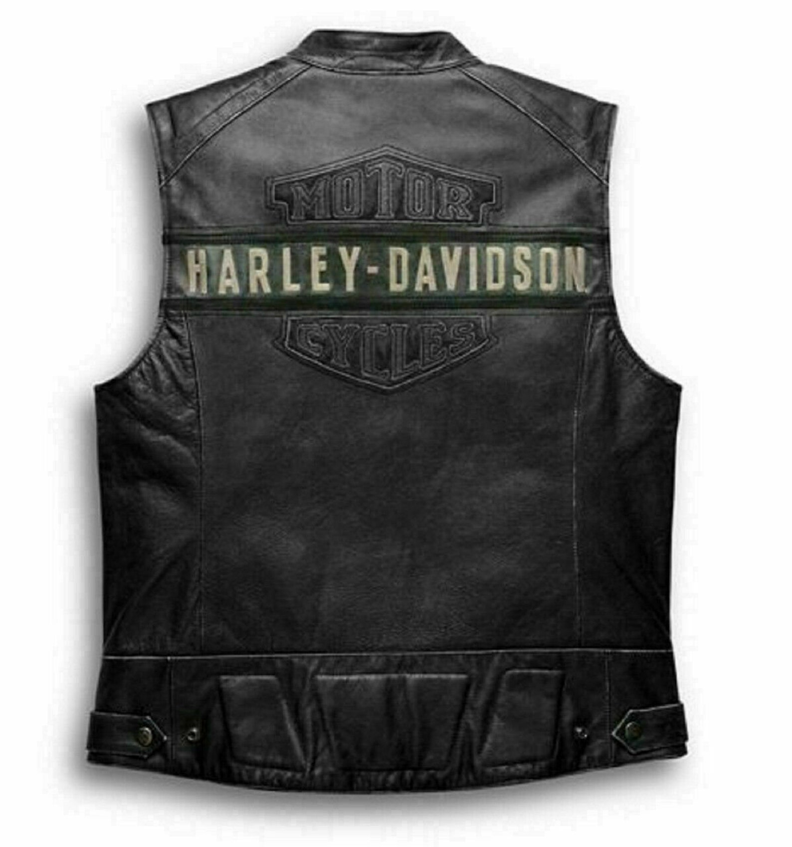 Harley Davidson Sleeveless Biker Vintage Real Leather Jacket Etsy