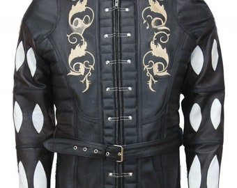 Baldur’s Gate 3 Astarion Cosplay Black Leather Jacket Gaming Costume Handmade to Size