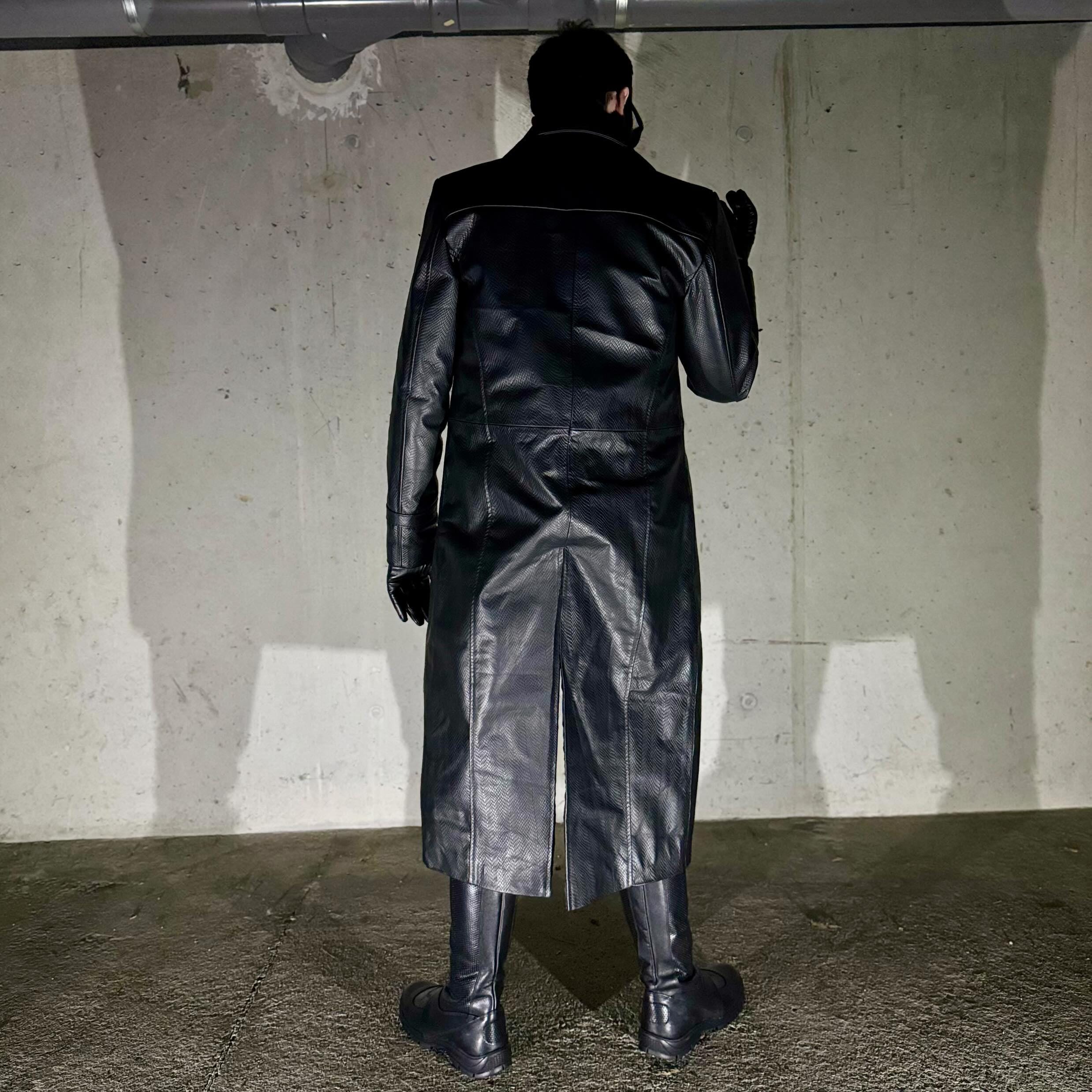 Neo Inspired Black Leather Trench Coat - Matrix Cosplay Costume - Etsy