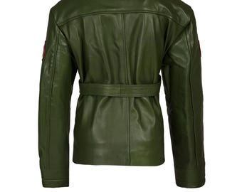 97 Rogue Green Leather Jacket Designed and Handmade by Ox and