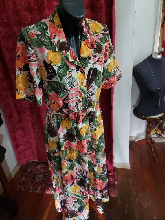 St Micheals Satin Day Dress-1990s' does 1940s'