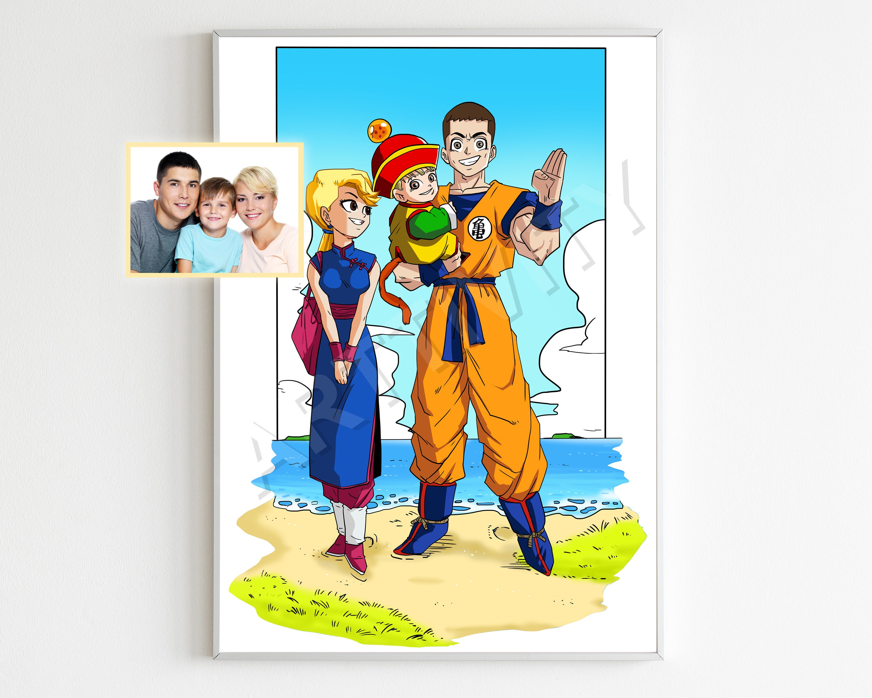 Commission Portrait Drawing DRAGON BALL Z PORTRAIT Custom 