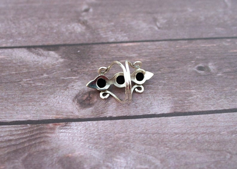 Stacking Ring Black Onyx Ring Boho Ring Dainty Ring Black Stone Ring Friendship Ring Onyx Jewelry Onyx Sterling Silver Ring